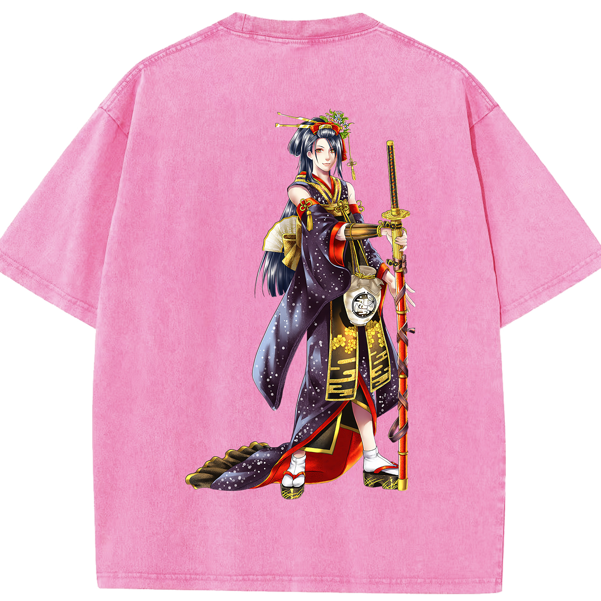 （画像用） 刀剣乱舞 Touken Ranbu 綿100% ヴィンテージ風 半袖Tシャツ（背面プリント）